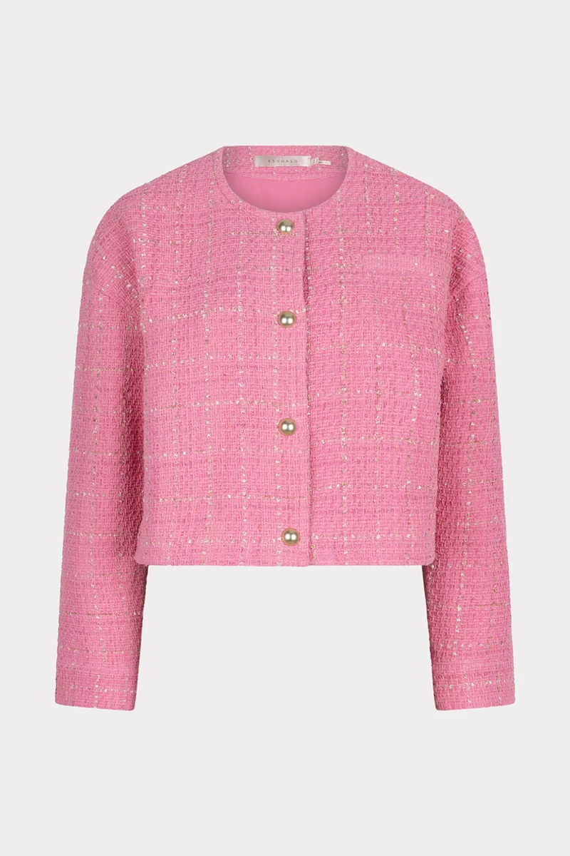 Jacket Cropped Boucle Rose SP25.19010