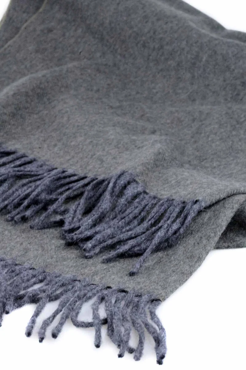 Lammwolle Angora Stola Dunkel Grün
