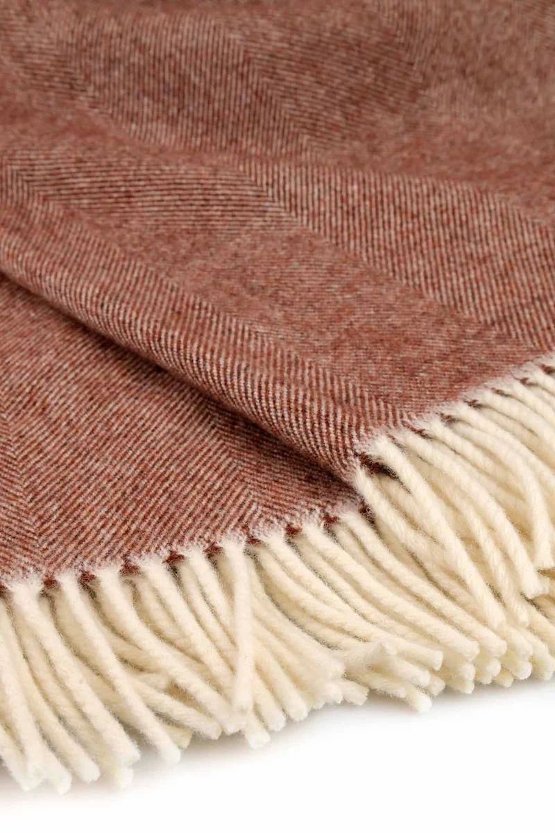 Kuuhi Merino Lammwolle Alba Wolldecke Kastanie Braun