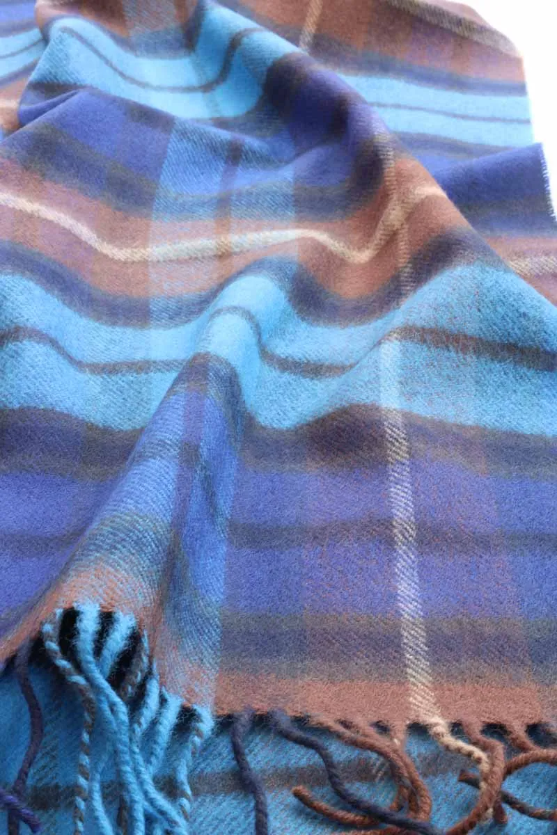 Lochcarron Tartan Lammwolle Schal Buchanan Blau