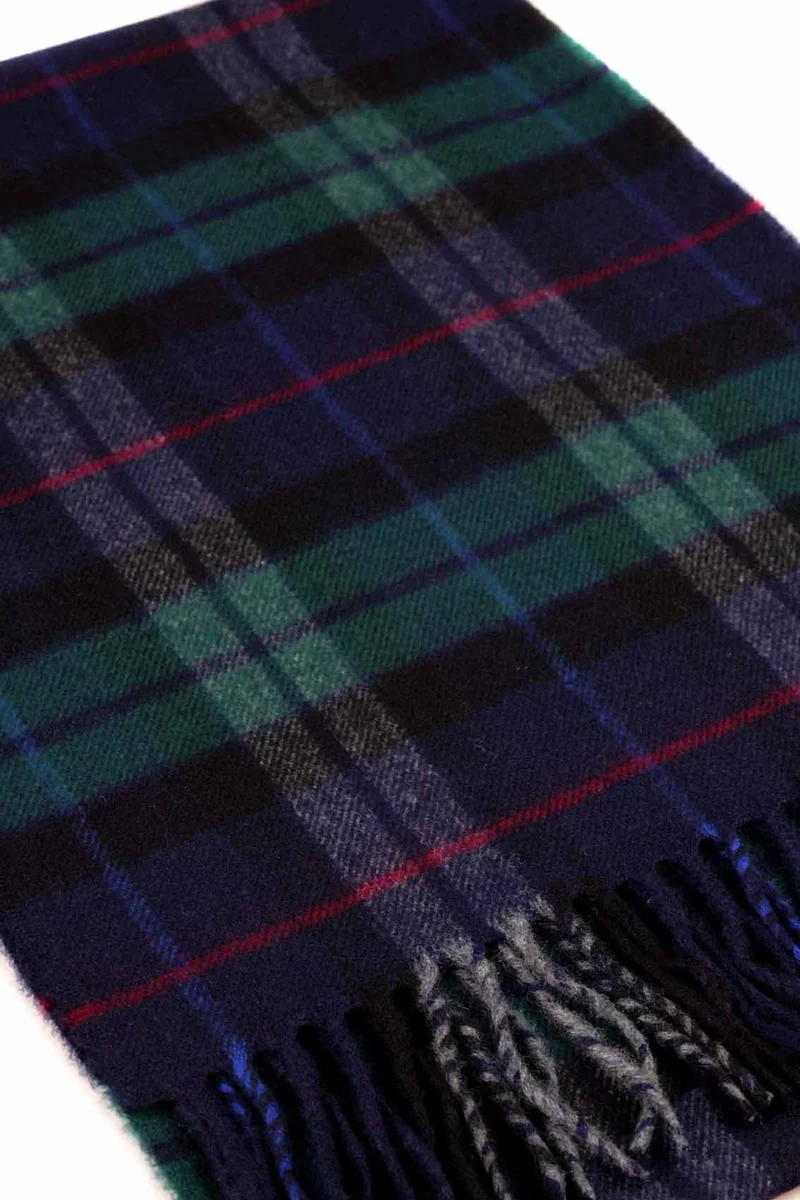 Kuuhi Kaschmirschal Dunvegan Blau-Grün-Tartan
