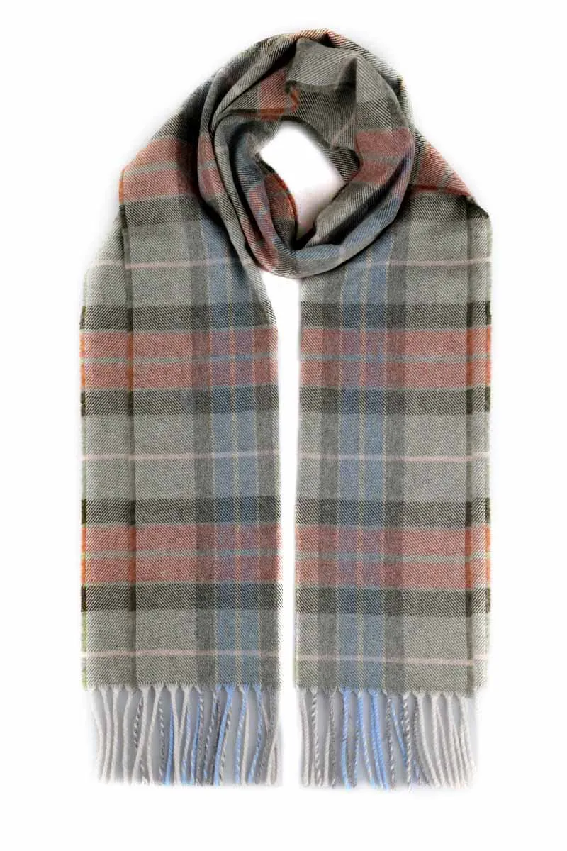 Kuuhi Kaschmirschal Uig Grün-Orange-Blau-Tartan