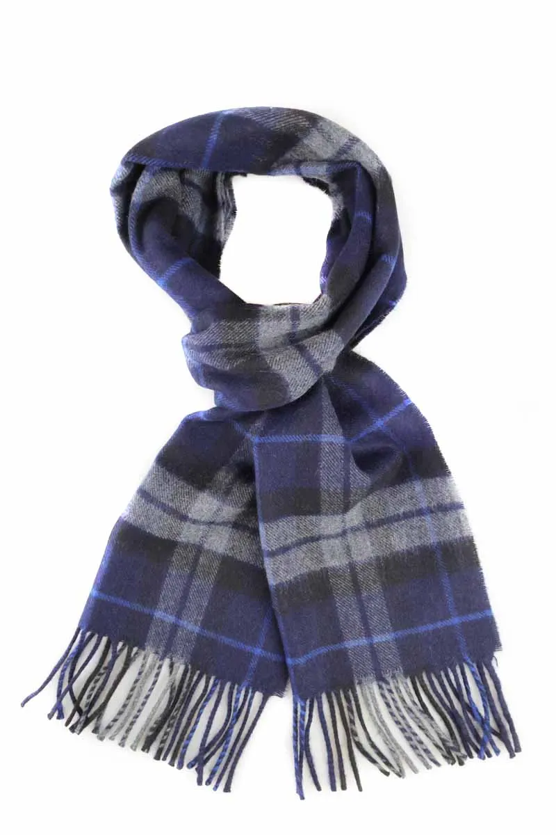 Kuuhi Kaschmirschal Neist Point Blau-Weiß-Tartan