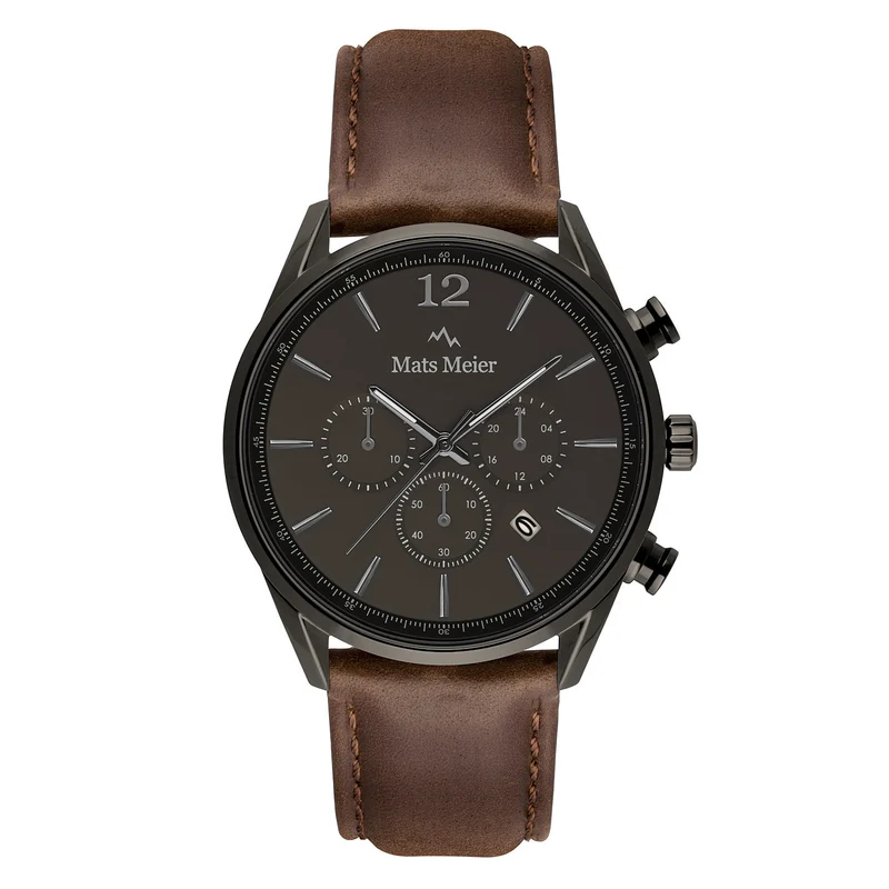 Mats Meier Grand Cornier Chrono Gunmetal/DonkerBruine Horloge MM00104