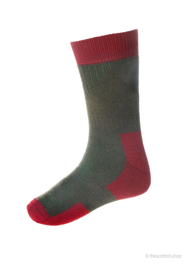 House of Cheviot Herren Wandersocken Fichte Grün | Merino Wolle