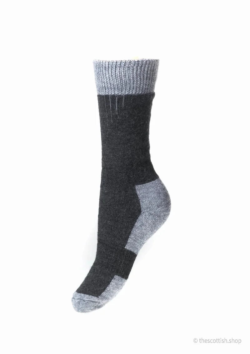 House of Cheviot Damen Wandersocken Dunkel Grau | Merino Wolle