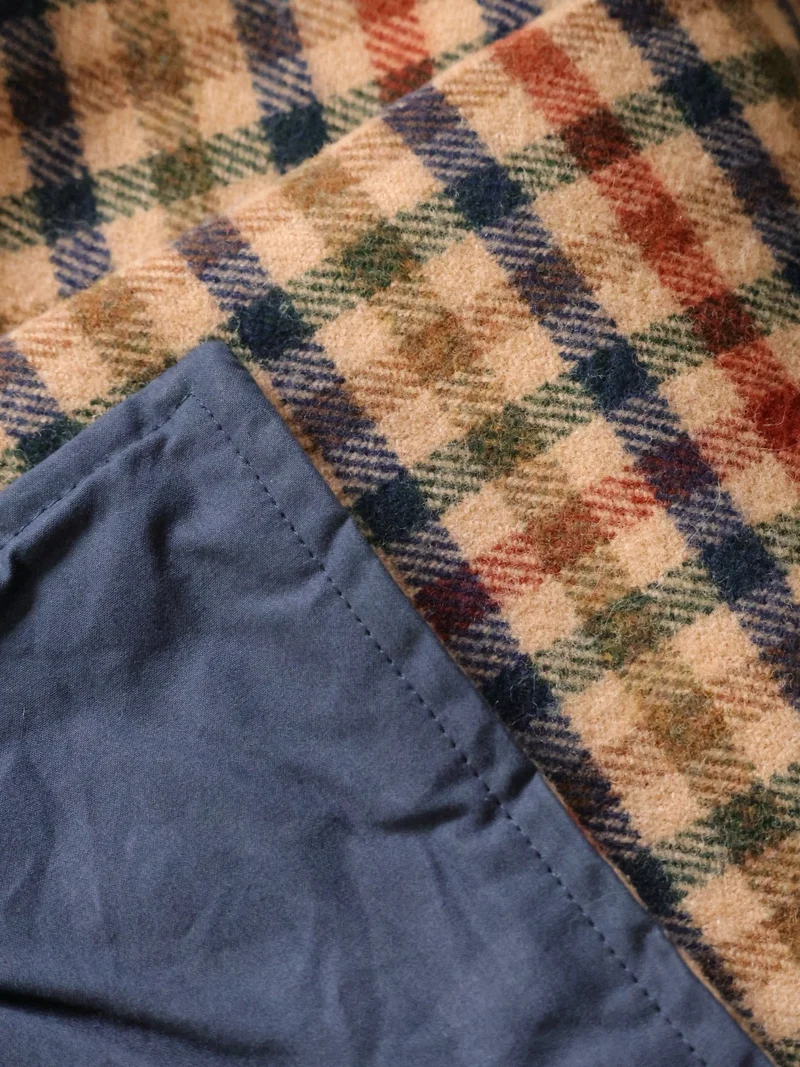 Kuuhi Picknickdecke Kariert Royal Blau | 100% Lammwolle · Wasserdicht