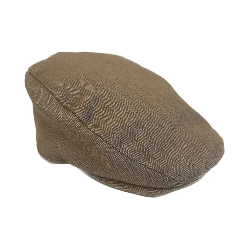 Kinalba Flatcap Fischgrätenmuster Beige