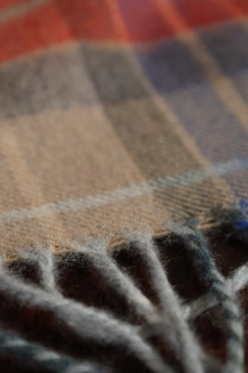 Kuuhi Kaschmirschal Tartan Elgin | Beige Orange Blau
