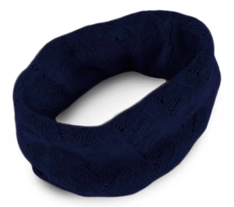 Kuuhi Kaschmir Loop Schal Marine Spitzenkabel