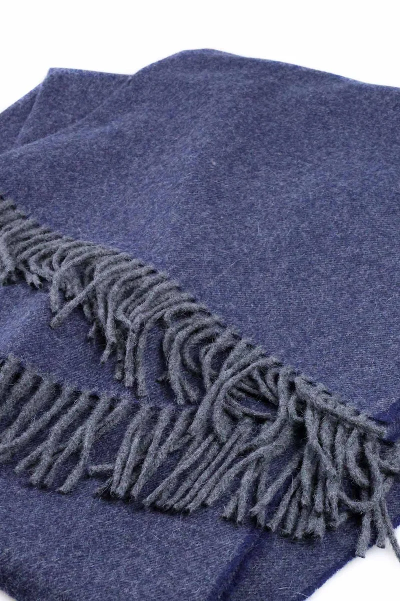 Lammwolle Angora Stola Mitternachtsblau