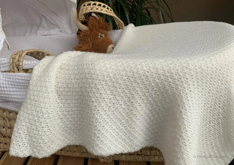 Kuuhi Baby Kaschmirtuch Wabenstruktur | Weiß · Baby Blau · Rosa