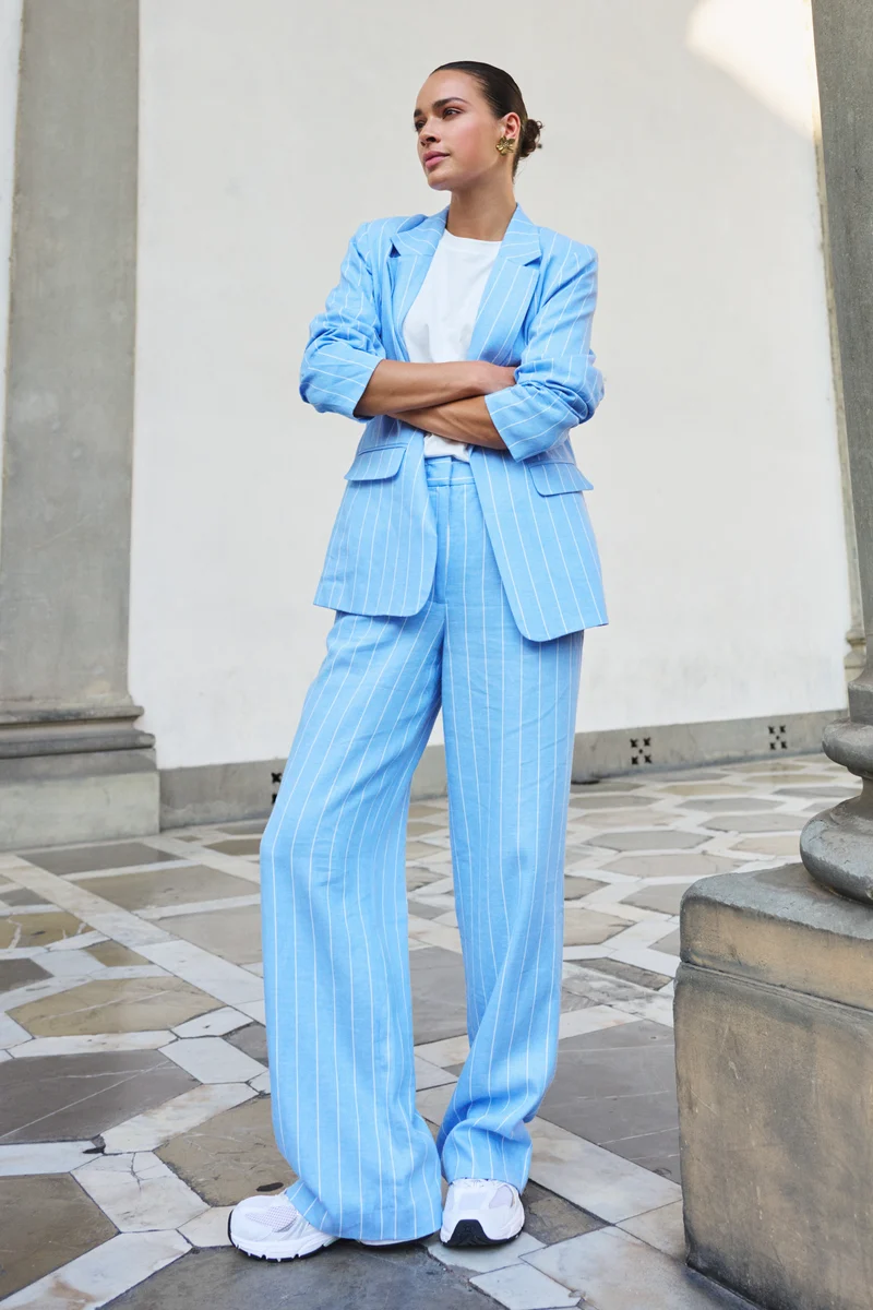 Broek Linen Pacific Blue SP26.17006