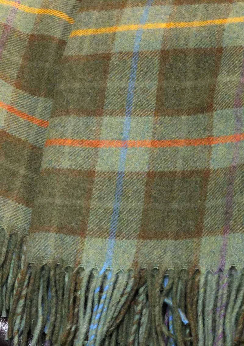 Kuuhi Schottische Tartan Wolldecke Melrose Abbey | Grün · Orange · Lila · Lammwolle · Lavendelduft