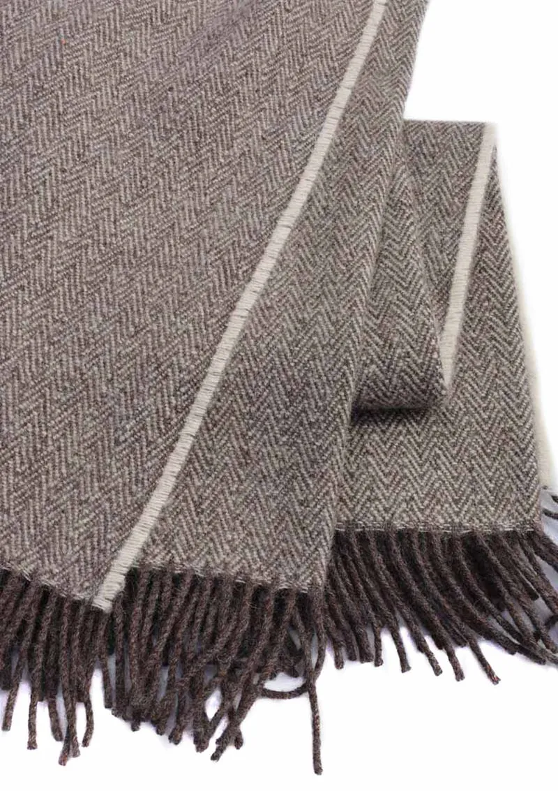 Kuuhi Shetland Kammgarn Wolldecke Grau