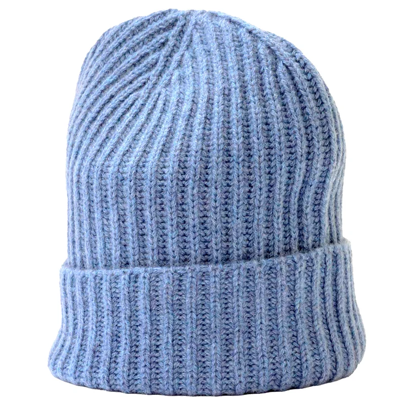 Kuuhi Kaschmir Mütze Gerippte Jeans Blau