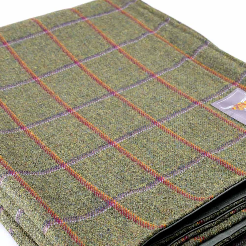 Kuuhi Familie Tweed Picknickdecke Tay | Frühlingsgrün · Rosa · Orange · Lila · Wasserdicht