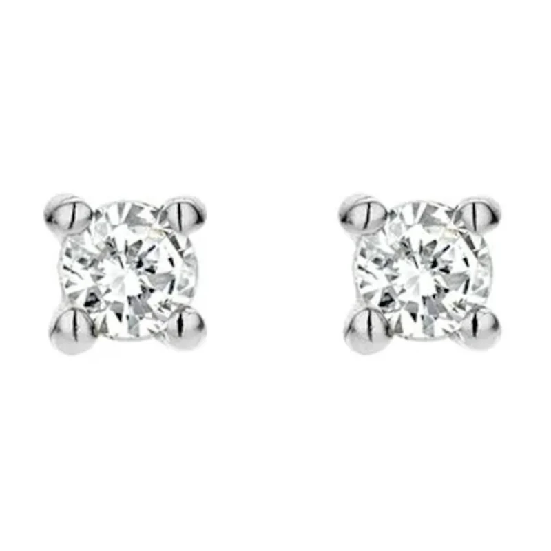 Blush Diamonds 14k Witgouden Oorknoppen Met Diamant 7601WDI