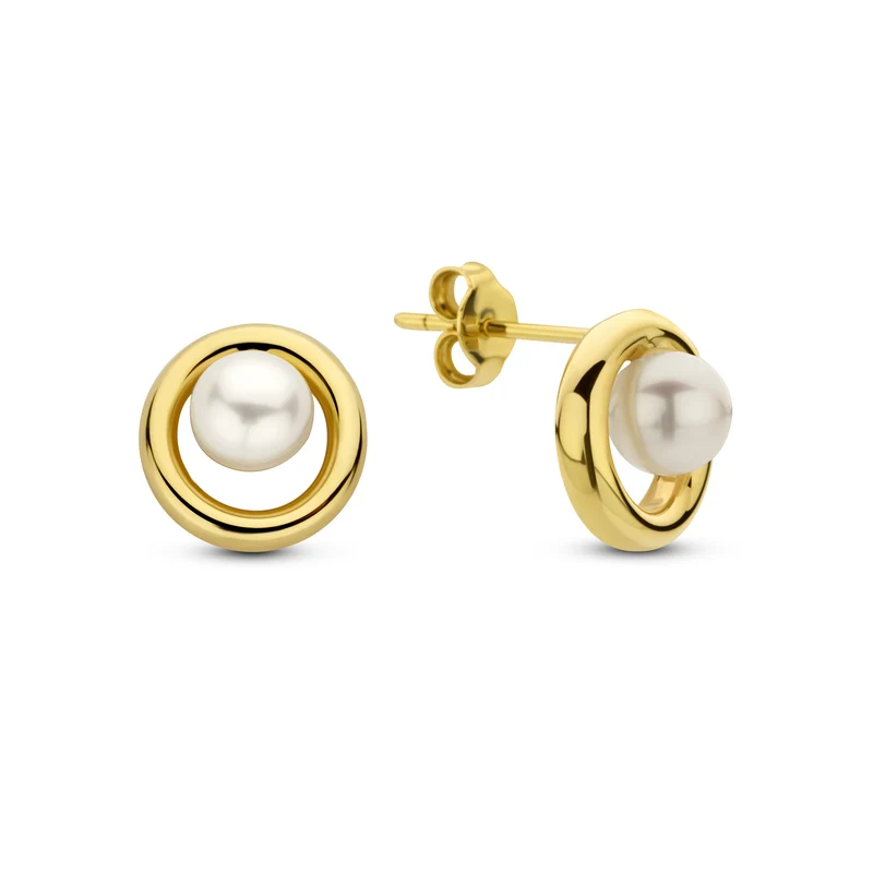 Beloro Jewels Monte Napoleone Perla 9 Karaat Oorknoppen BO360039