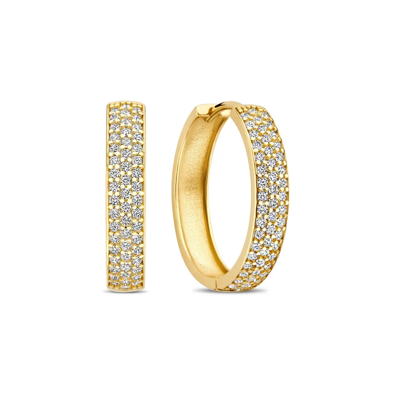 Beloro Jewels Monte Napoleone Stella 9 karaat oorringen met zirkonia BO360087