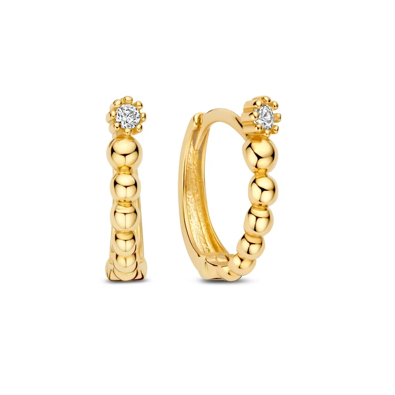 Beloro Jewels Monte Napoleone Milena 9 karaat oorringen met zirkonia (11 mm) BO360098