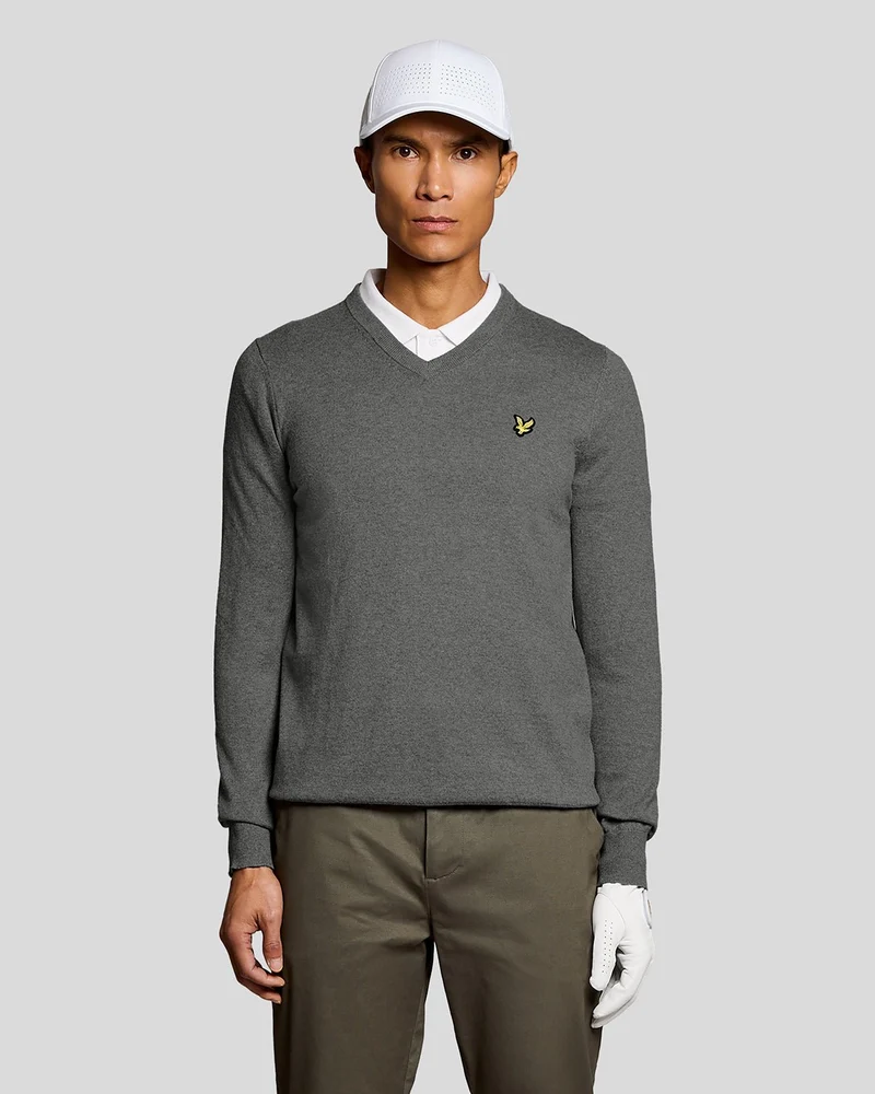 Cotton Blend V-Neck Jumper