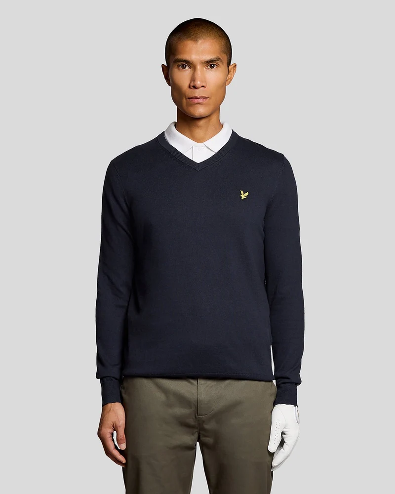 Cotton Blend V-Neck Jumper