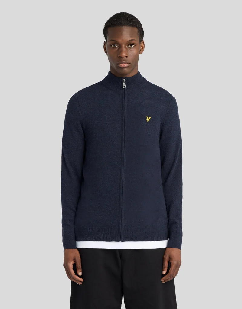 Lambswool Blend Zip Cardigan