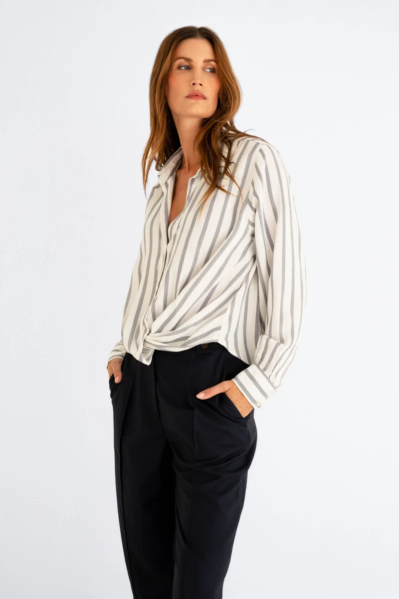 Blouse Sense Silver Stripe