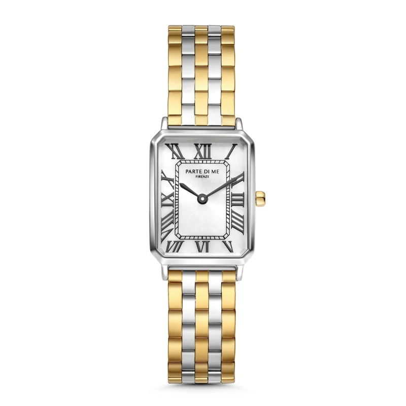 Parte di Me Orologio rechthoekig dameshorloge goud- en zilverkleurig PDM09022