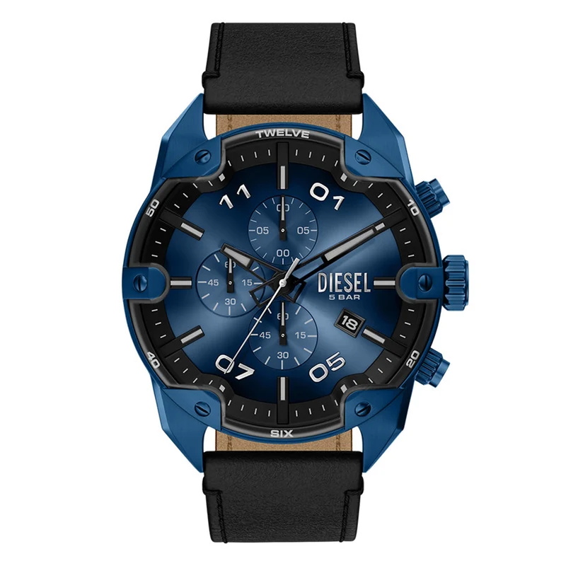 Diesel Spiked Round Dark Blue Dial Watch DZ4703