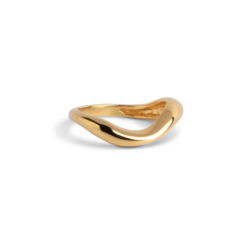 ENAMEL Copenhagen Agnete Small 925 Sterling Zilveren Ring Gold Plated R74G-52