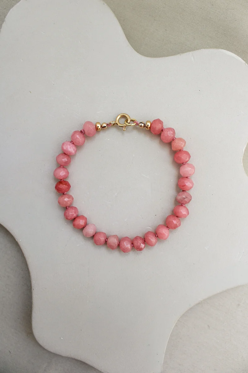 Roze opaal armband 'Caro'