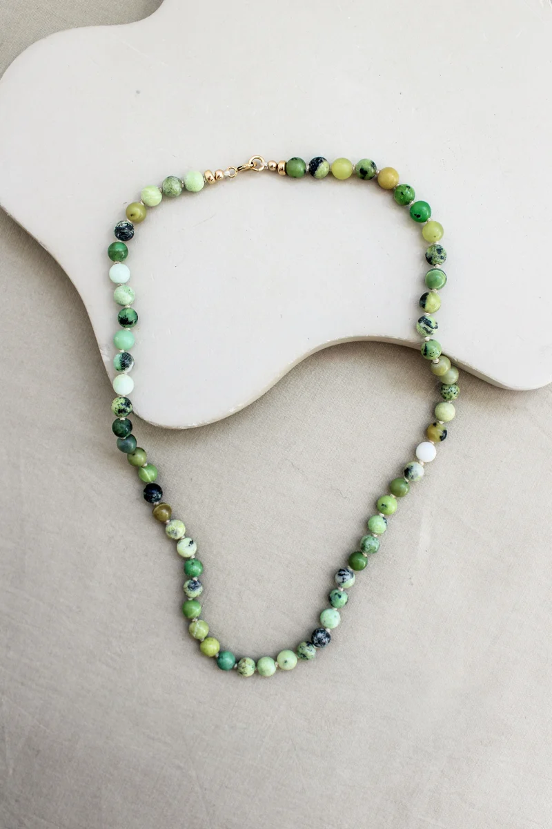 Chrysopraas ketting 'Anne'