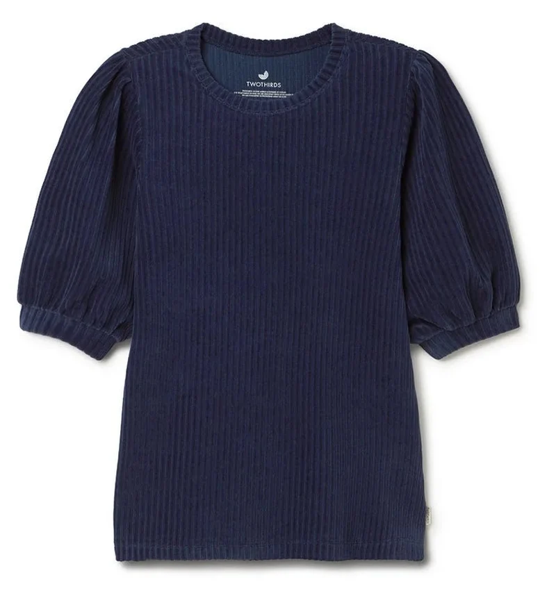 TWOTHIRDS Horst velour top naval blue women