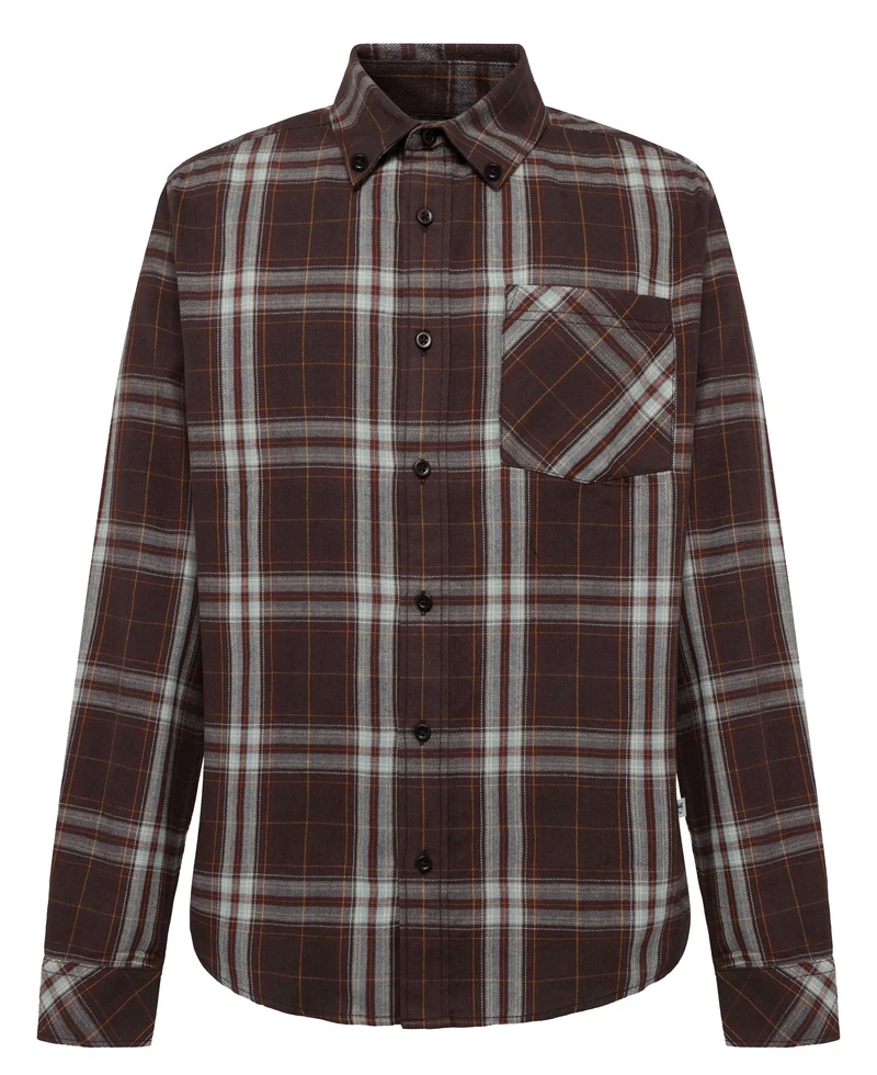 KCA 1090149 Dune regular check flannel shirt 7035 dark brown check men