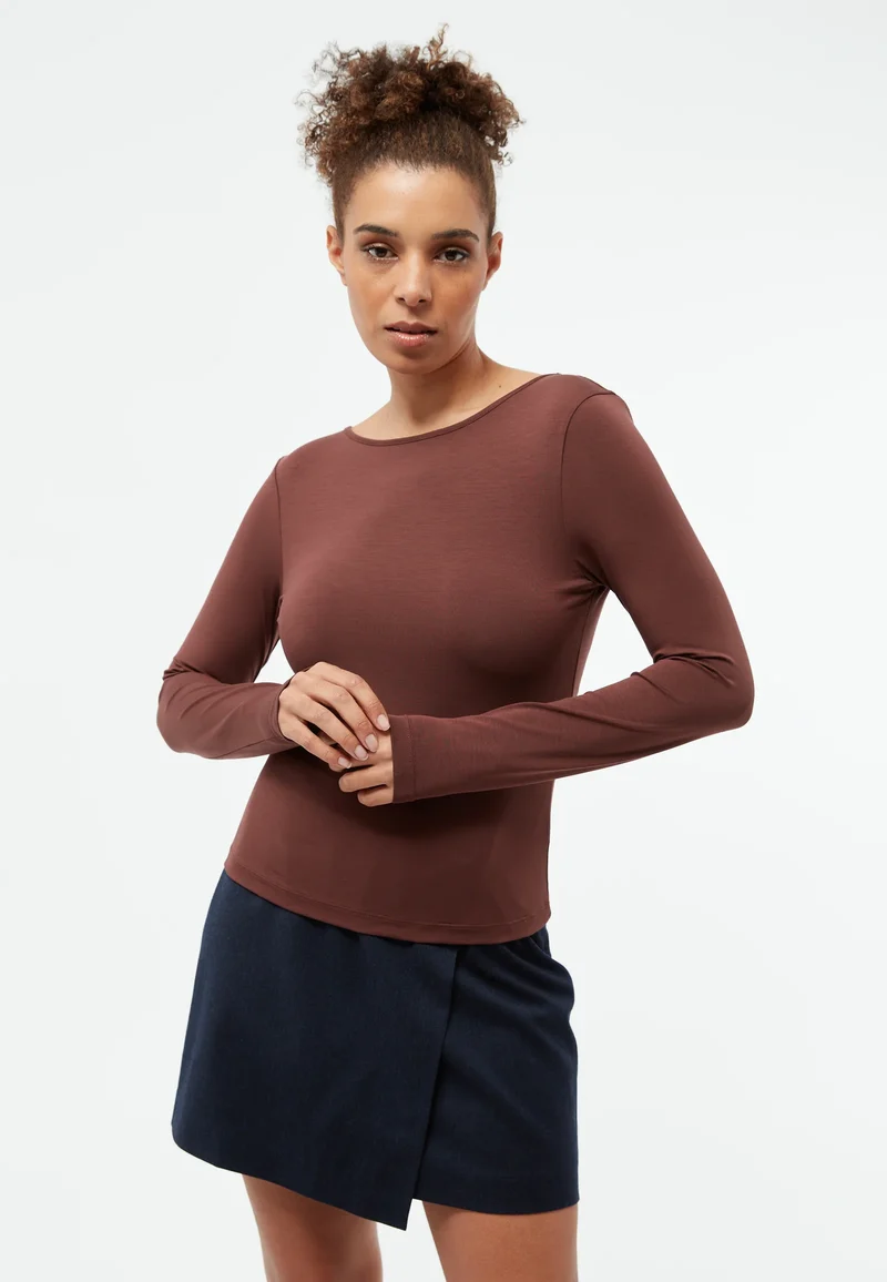 GIVN BERLIN Mimi long sleeve top burned brown women