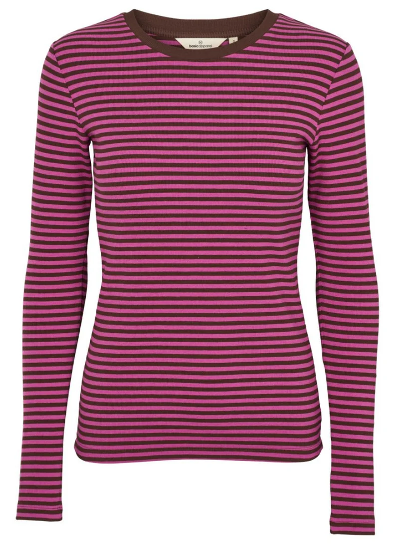 BASIC APPAREL Ludmilla BA146-01 LS tee purple orchid chicory coffee women