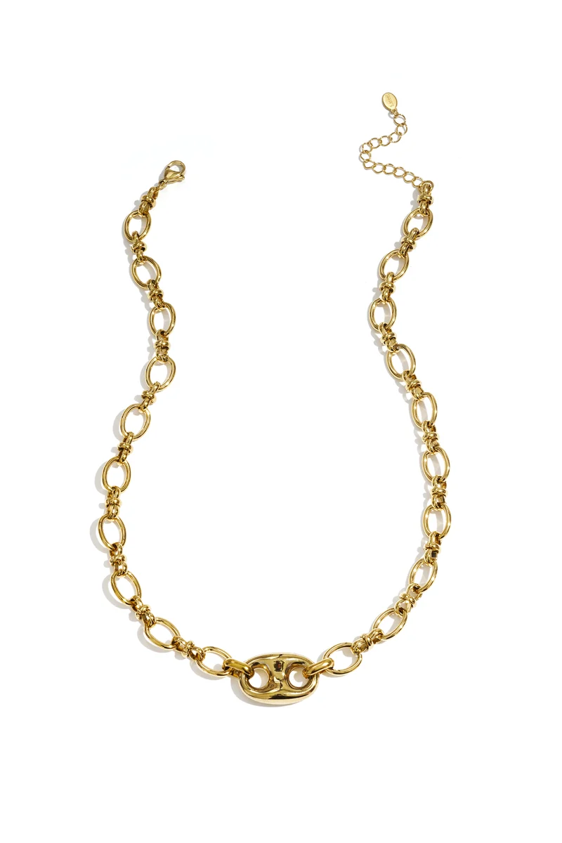 Necklace with button detail Stainless Steel
