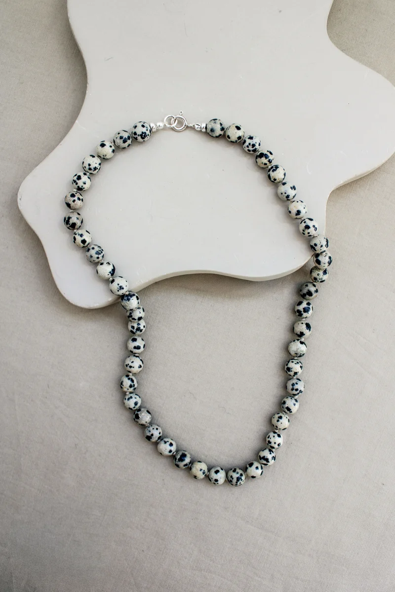 Dalmatiër jaspis ketting 'Stella'