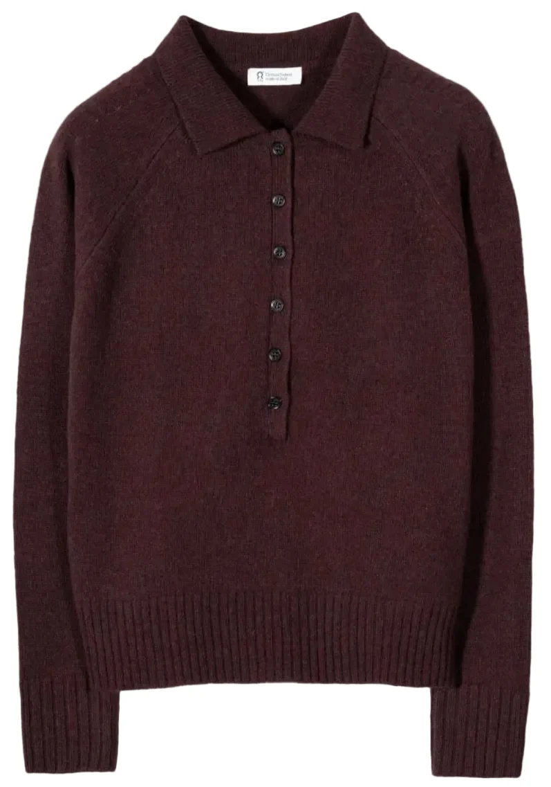 RIFO Demetra recycled wool polo sweater brown caffe women