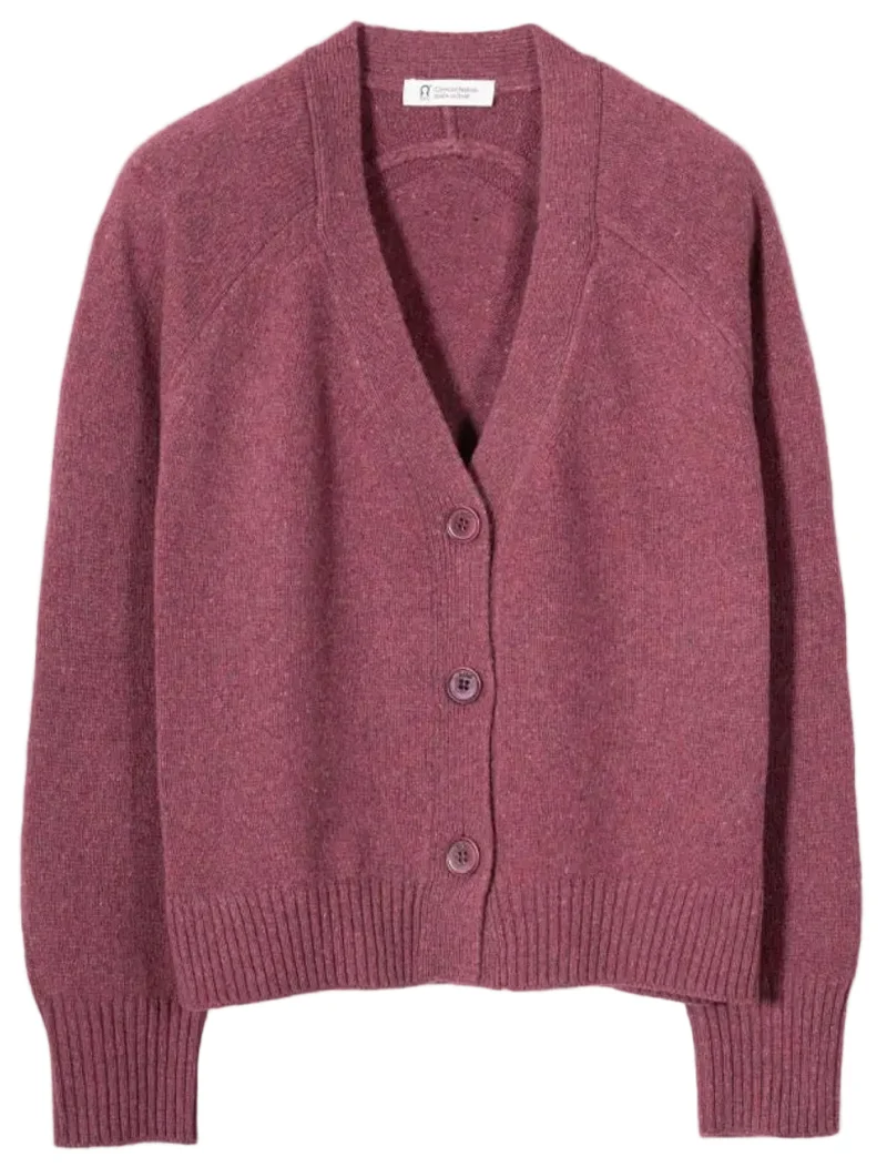 RIFO Tosca recycled cashmere cardigan red marsala women