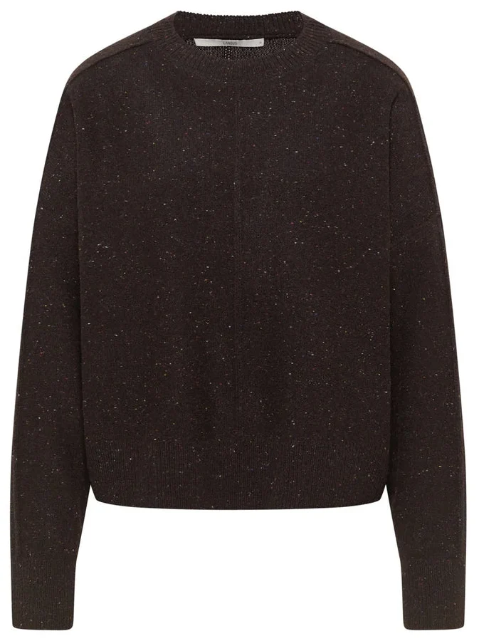 LANIUS 14784 Oversized round neck jumper 291 chocolate tweed women