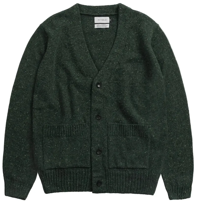 ROTHOLZ Knit cardigan speckled green unisex
