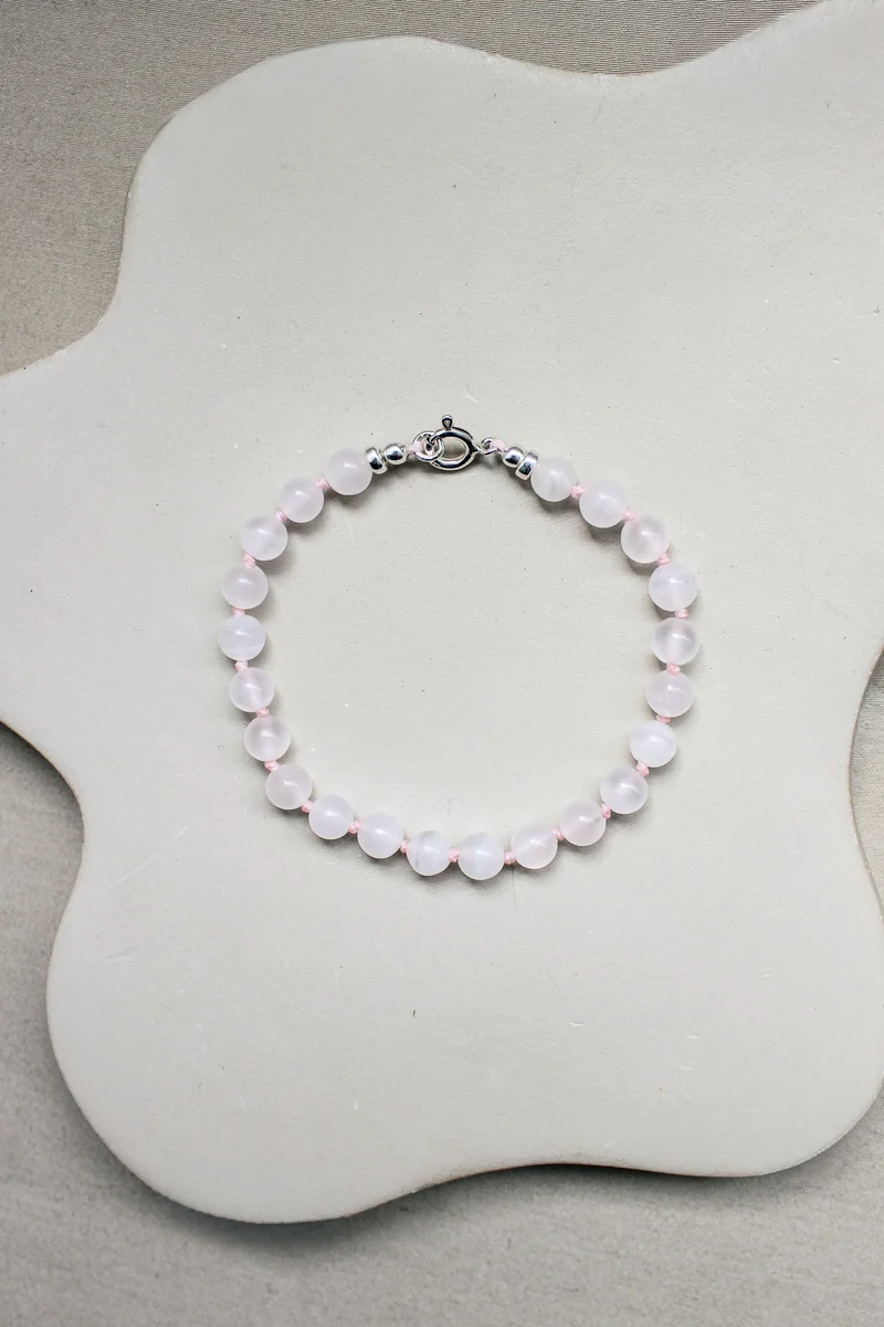 Roze calciet armband 'Inès'