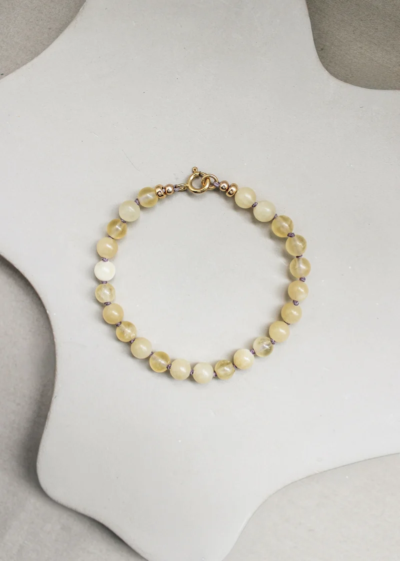 Gele calciet armband 'Inès'