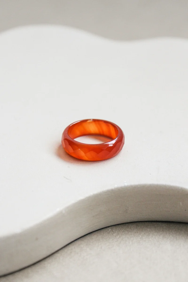 'Lova' Rode Agaat Ring (US 6, 16.5mm)