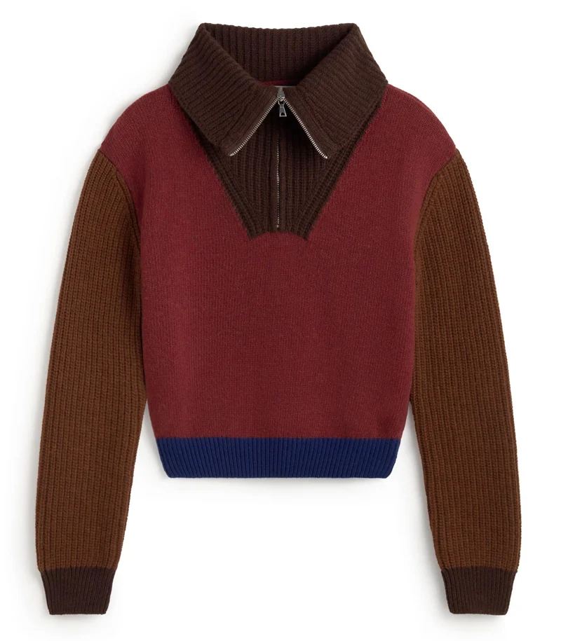 THINKING MU Tanit jumper brown block women