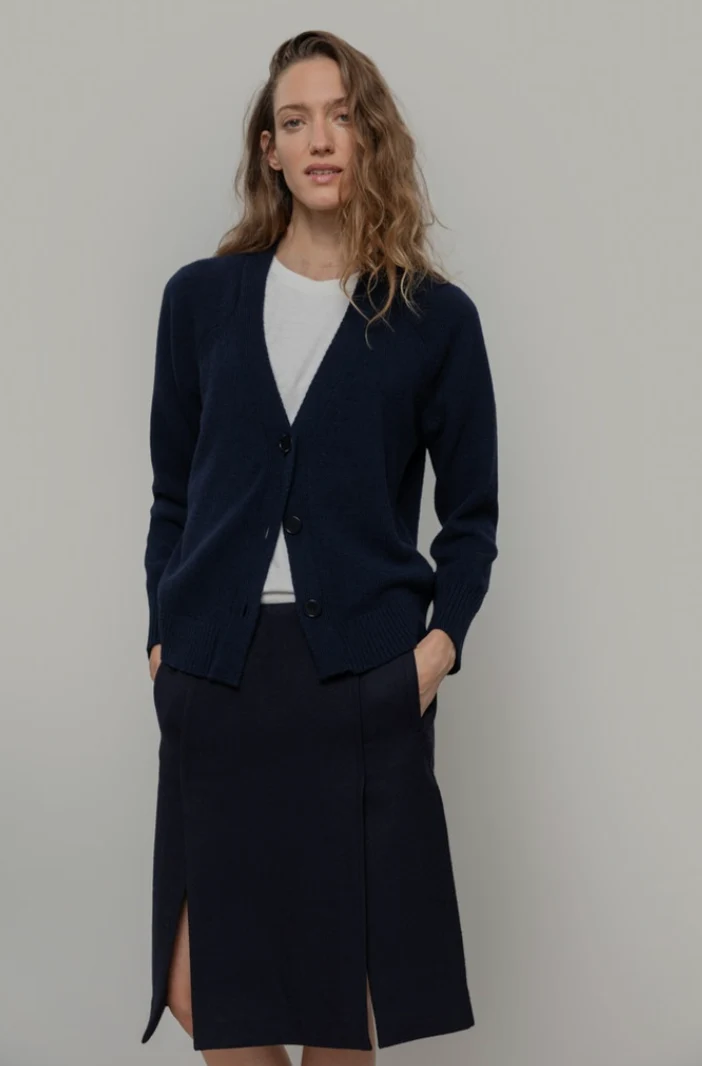 RIFO Tosca cashmere cardigan blue mora women