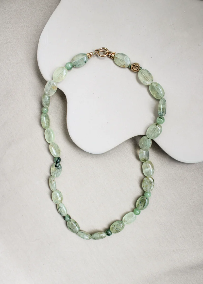 Prehniet ketting 'Ulla'